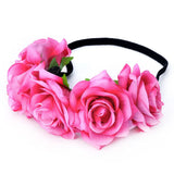 Boho Velvet Rose Flower Headband for Women Handmake Wedding Hair Band
