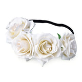 Boho Velvet Rose Flower Headband for Women Handmake Wedding Hair Band