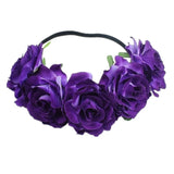 Boho Velvet Rose Flower Headband for Women Handmake Wedding Hair Band