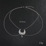 Boho Christmas Head Hair Jewelry Star Moon Stone Chain Crystal