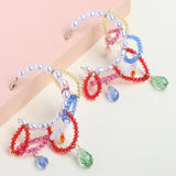 Boho Circle Hoop Earrings Simulated Pearl Acrylic Ear Accessories Za Jewelry