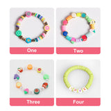 Boho Clay Beads Pendants Set DIY Bracelet Necklace Jewelry Kit Multicolor