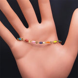 Boho Colorful Beads Stainless Steel Bracelet Jewelry
