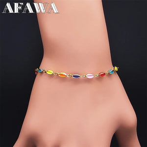 Boho Colorful Beads Stainless Steel Bracelet Jewelry