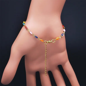 Boho Colorful Beads Stainless Steel Bracelet Jewelry
