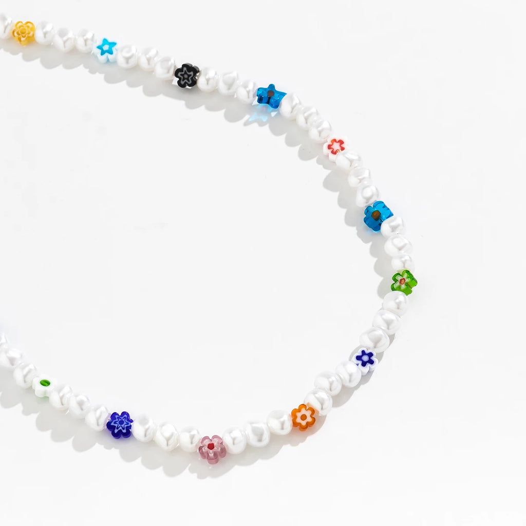 Boho Beads Pearl Short Choker Necklaces Men Beaded Chains Neck Jewelry