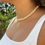 Colorful Beaded Short Collar Natural Pearl Necklace for Women