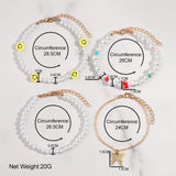 Colorful Mushroom Smiley Pearl Beaded Anklets for Women