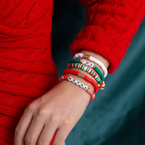 Boho Colorful Polymer Clay Beads Bracelets Set for Women