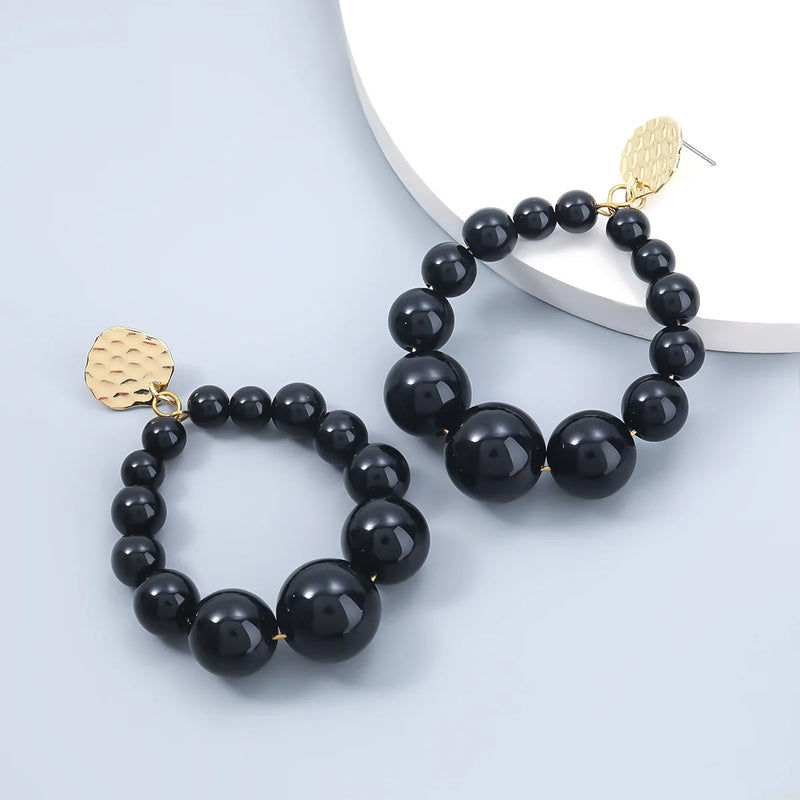 Boho Vintage Pearl Bead Earrings for Women