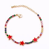 Boho Smiley Face Heart Beads Bracelet