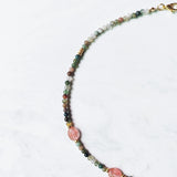 Boho Natural Stone Short Necklace Retro Ethnic Jewelry