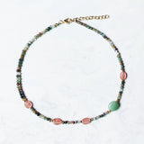 Boho Natural Stone Short Necklace Retro Ethnic Jewelry