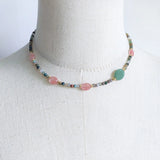 Boho Natural Stone Short Necklace Retro Ethnic Jewelry