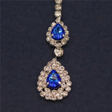 Boho Crystal Drop Forehead Head Chain Headpiece Wedding Hair Accessory