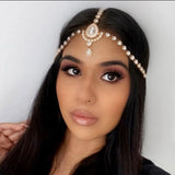 Boho Crystal Drop Forehead Head Chain Headpiece Rhinestone Hair Accessories