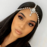 Boho Crystal Drop Forehead Head Chain Headpiece Rhinestone Hair Accessories