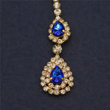 Boho Crystal Drop Forehead Head Chain Headpiece Wedding Hair Accessory