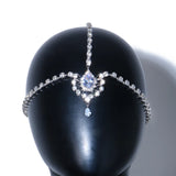 Boho Crystal Drop Forehead Head Chain Headpiece Rhinestone Hair Accessories