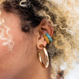 Boho Crystal Ear Cuff Colorful Statement Earring