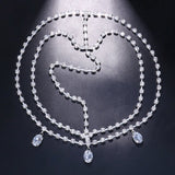 Boho Crystal Water Drop Pendant Head Chain for Women