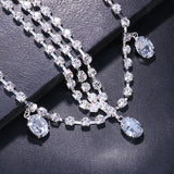 Boho Crystal Water Drop Pendant Head Chain for Women
