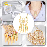 Boho Dream Catcher Name Necklace With Birthstone Heart Name Chain