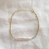 Boho Small Beaded Bracelet Gold-Color Beads Pearl Bangle For Girls