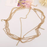 Boho Draping Crystal Bride Hair Chain Headpiece