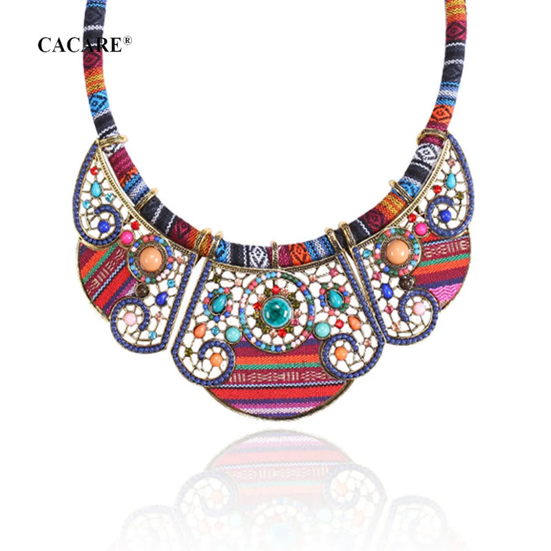 Boho Ethnic African Indian Necklace for Women Vintage Nigerian Jewelry F0361