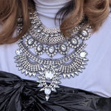 Boho Ethnic Bib Maxi Choker Necklace Indian Vintage Crystal Large Collar