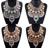 Boho Ethnic Bib Maxi Choker Necklace Indian Vintage Crystal Large Collar