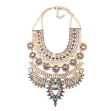 Boho Ethnic Bib Maxi Choker Necklace Indian Vintage Crystal Large Collar