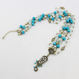 Boho Ethnic Wood Pearl Beaded Pendant Head Chain Indian Bride