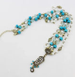Boho Ethnic Wood Pearl Beaded Pendant Head Chain Indian Bride