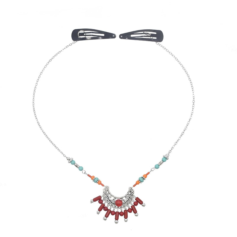 Boho Ethnic Gem Tassel Moon Headpiece for Women