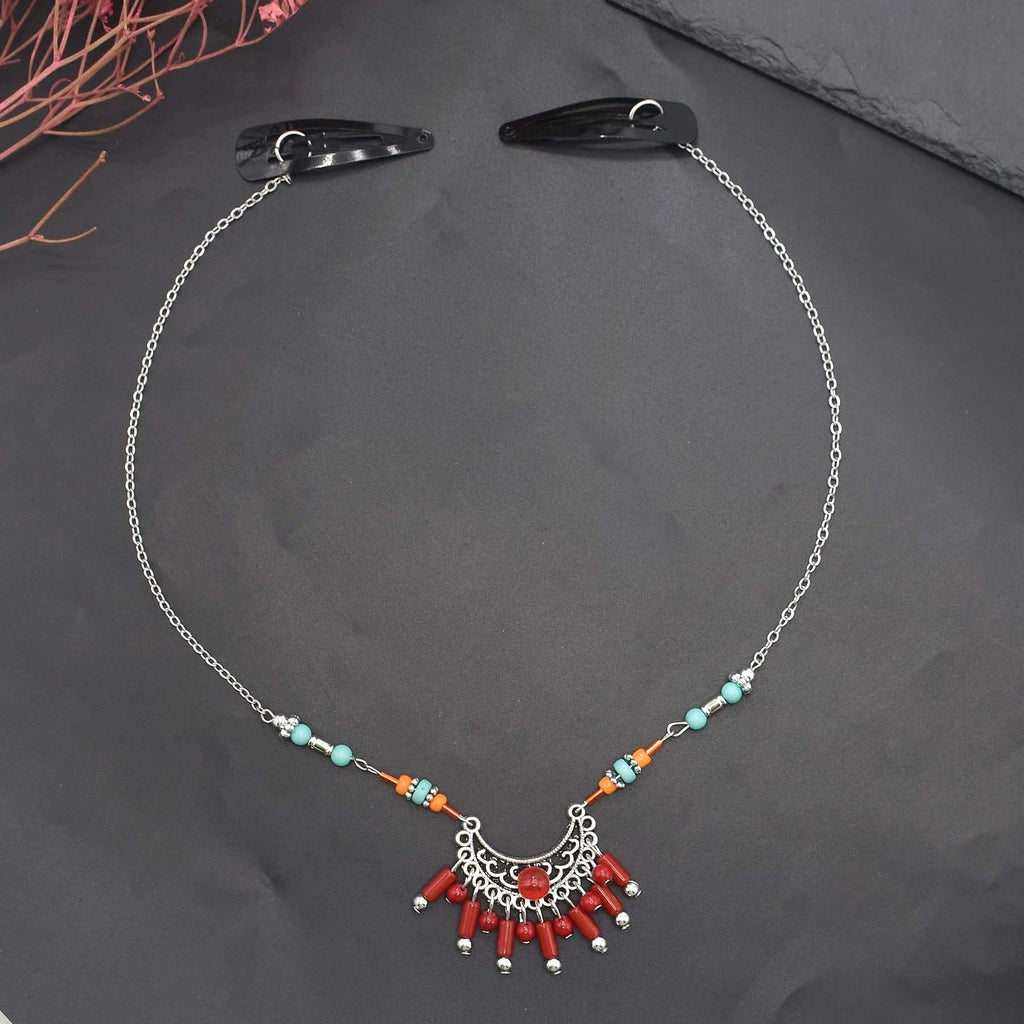Boho Ethnic Gem Tassel Moon Headpiece for Women