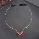 Boho Ethnic Gem Tassel Moon Headpiece for Women