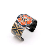 Boho Ethnic Flower Bangle Cuff Bracelet Acrylic Retro Plant Op