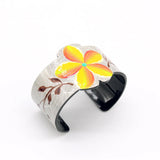 Boho Ethnic Flower Bangle Cuff Bracelet Acrylic Retro Plant Op