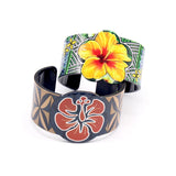 Boho Ethnic Flower Bangle Cuff Bracelet Acrylic Retro Plant Op