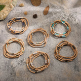Boho Ethnic Wood Bead Bracelet Vintage Bohemian Jewelry