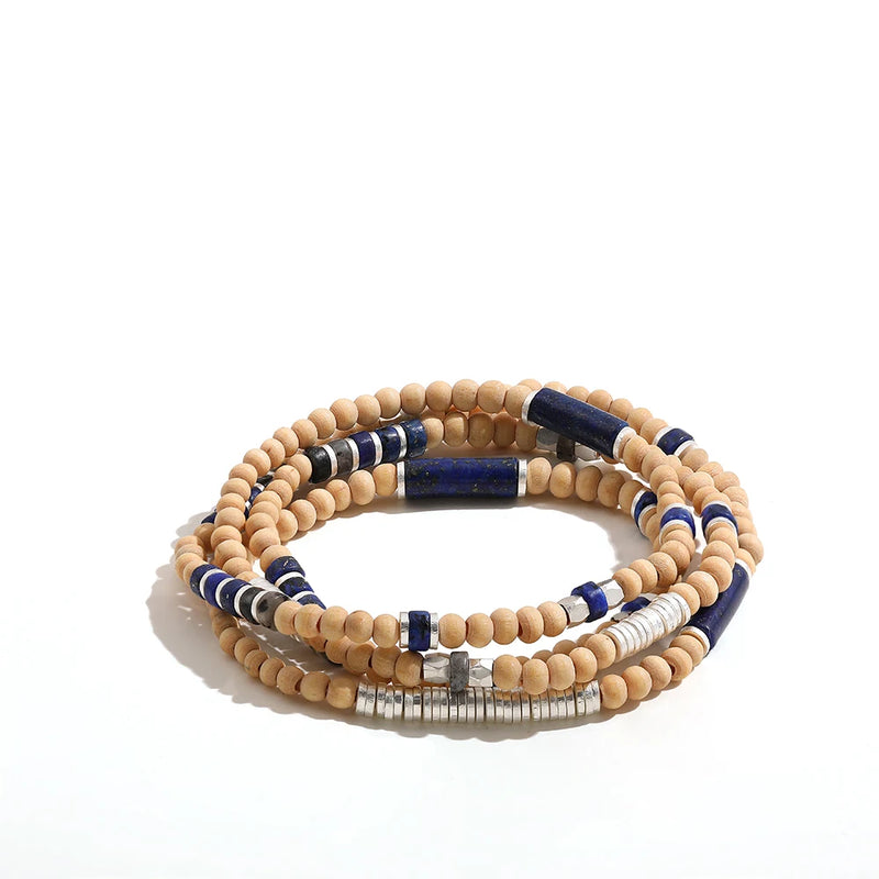 Boho Ethnic Wood Bead Bracelet Vintage Bohemian Jewelry