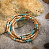 Boho Ethnic Wood Bead Bracelet Vintage Bohemian Jewelry