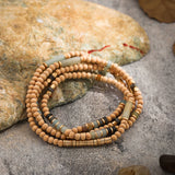 Boho Ethnic Wood Bead Bracelet Vintage Bohemian Jewelry