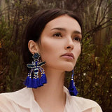 Boho Exaggerated Earrings Women's Insect Tassel Jewelry