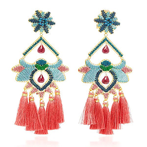 Boho Exaggerated Earrings Women's Insect Tassel Jewelry