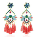Boho Exaggerated Earrings Women's Insect Tassel Jewelry