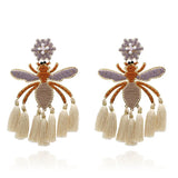 Boho Winding Insects Tassel Earrings Jewelry