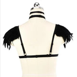 Boho Feather Shoulder Chain Elastic Breast Chain Jewelry